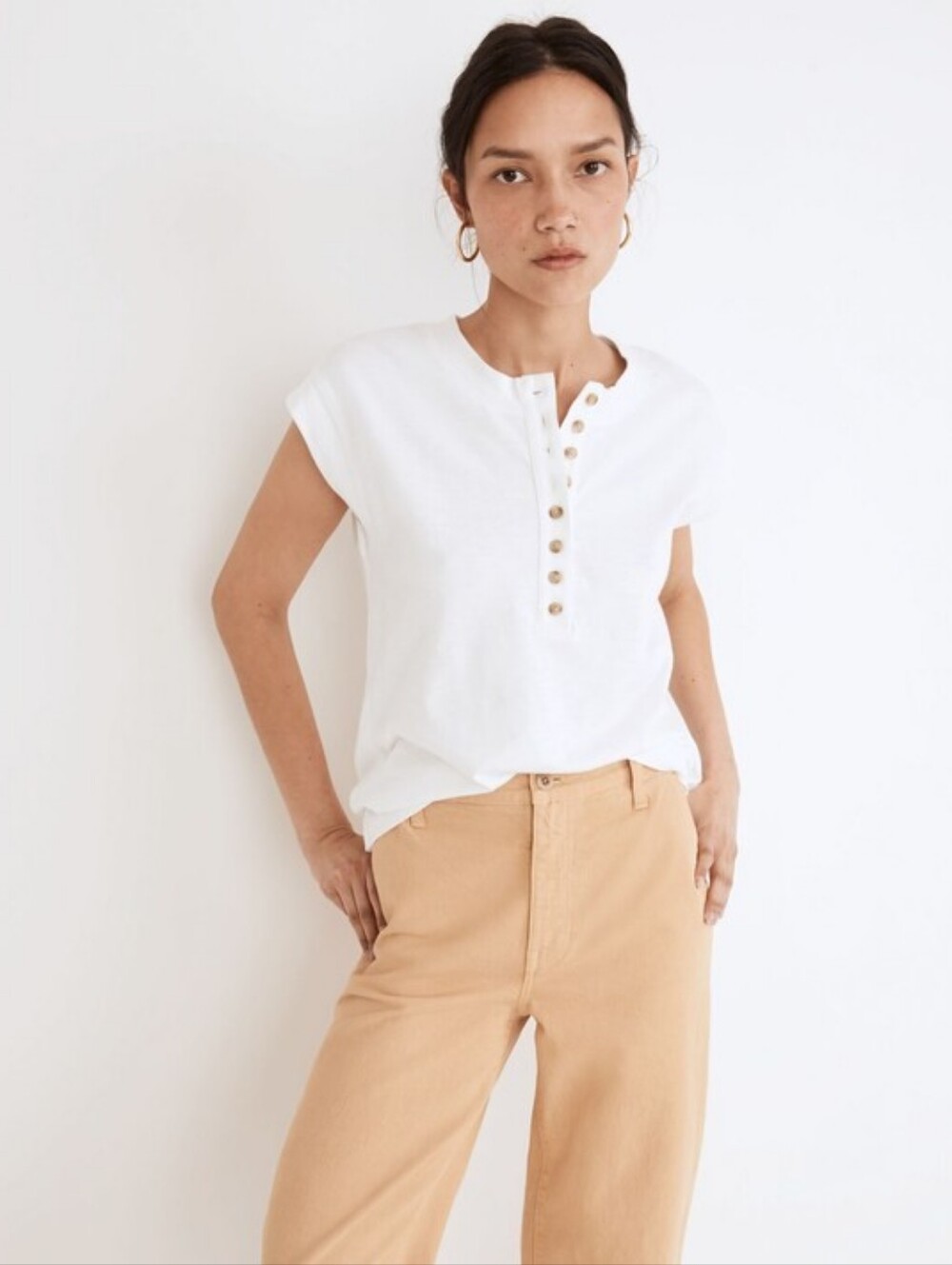 Garment-Dyed Henley Muscle Tee - Picture 7 of 8